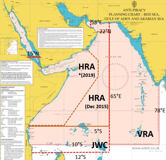 Indian Ocean Significant Reduction of 'High Risk Area' for Red Sea